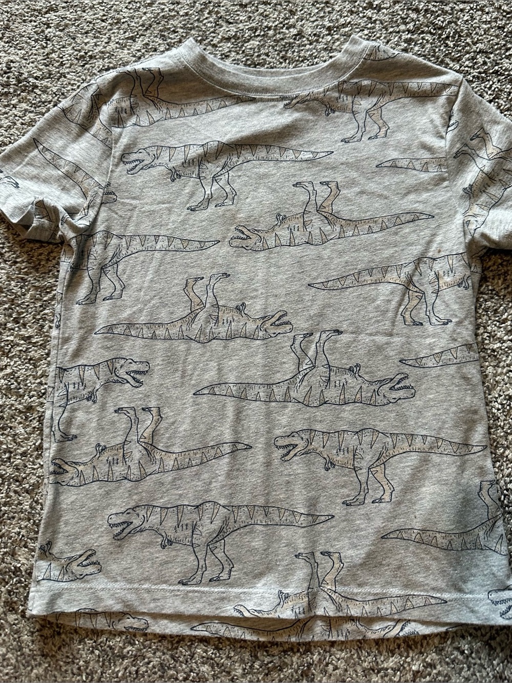 Carter's Grey Tee with Navy Dinosaur Print